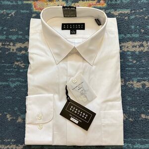 COPY - Bergamo White Men’s Dress Shirt. Brand new with tags. Size: Large